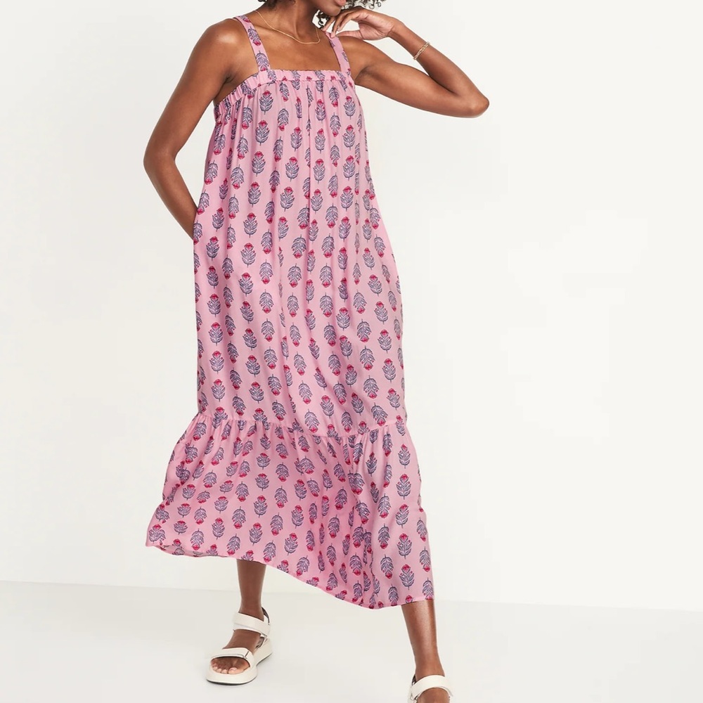 OLD NAVY Sleeveless Tie-Back Cutout Maxi Swing Dress